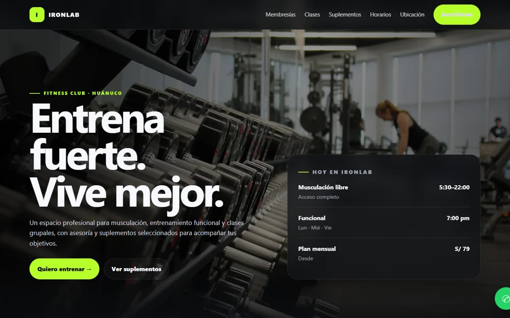 Vista previa de IRONLAB Fitness Club