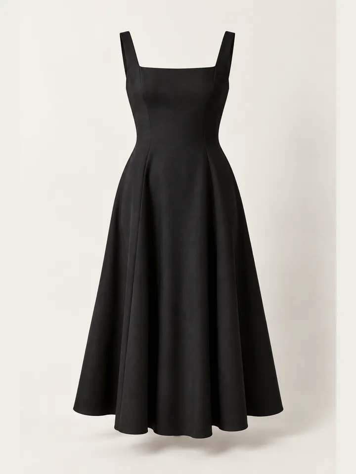 Vestido midi de líneas puras — FORMA Studio